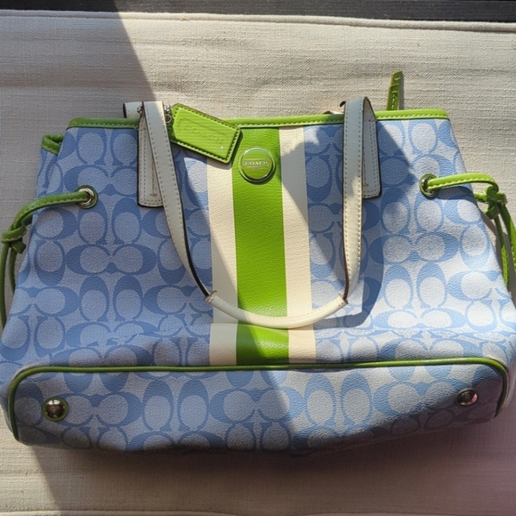 Coach Blue and Green Women's Bag - Picture 1 of 11